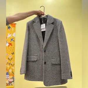 Oversized Blazer, black and white check, Never Worn by & Other Stories